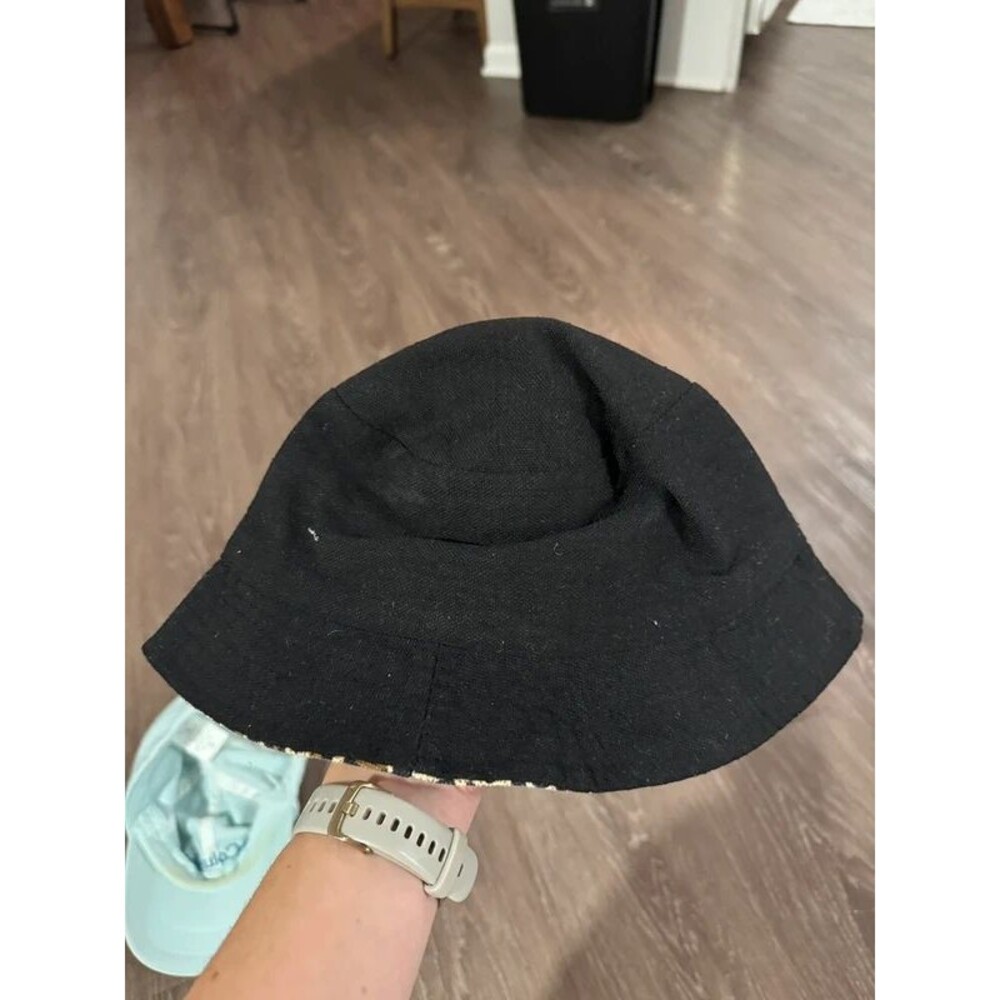 Reversible Leopard Print & Black Canvas Bucket Hat